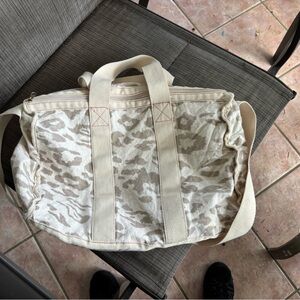 Rebecca Taylor animal print canvas duffel bag